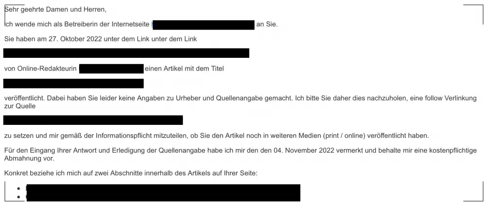 Namensnennung Quellenangabe Urheberrecht